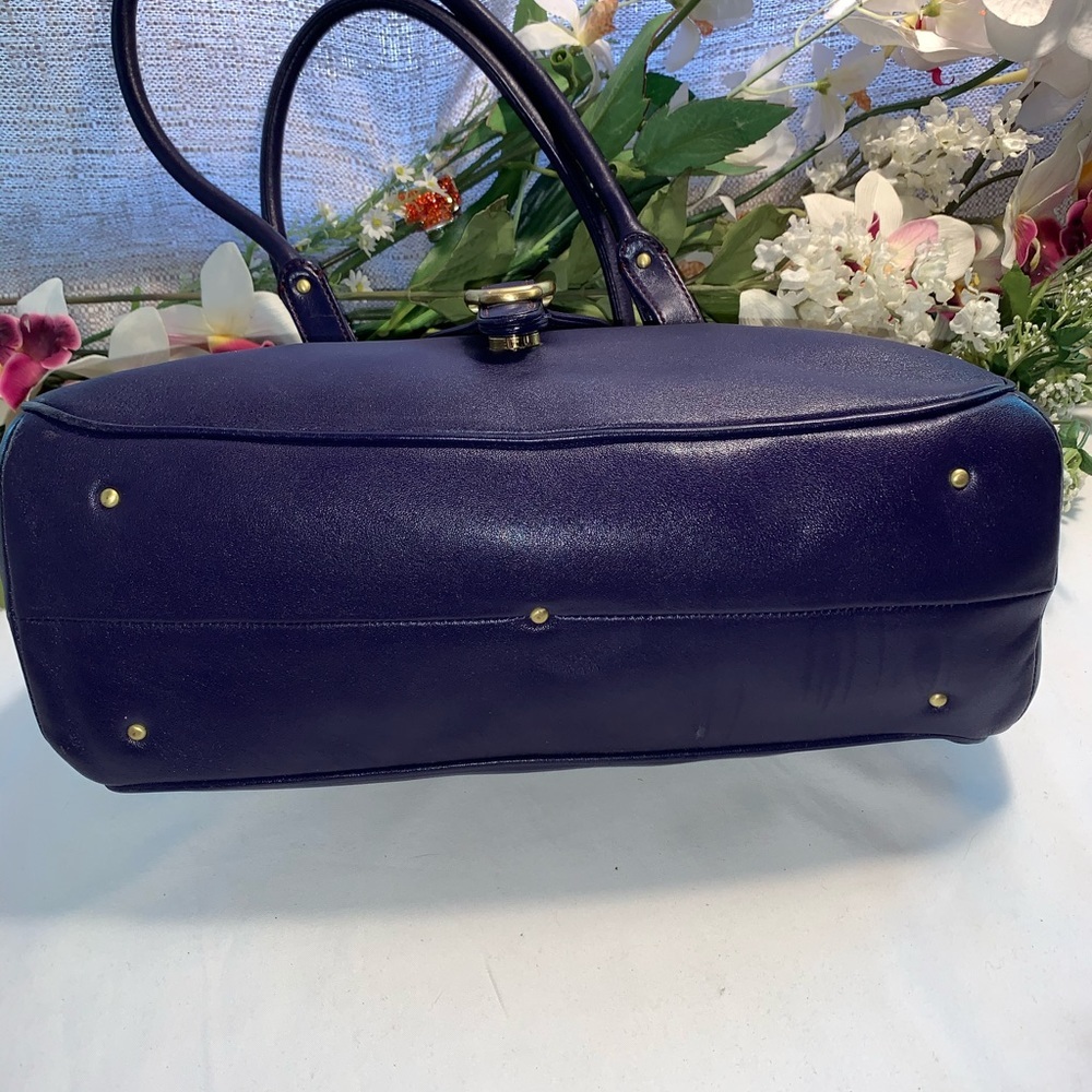 Cole Haan Alexa Blue Leather Satchel - Picture 5 of 12